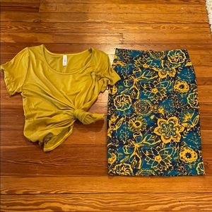 Lula roe top and skirt combo